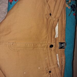 PRPS Tan Work Pant with Navy Logo Tag